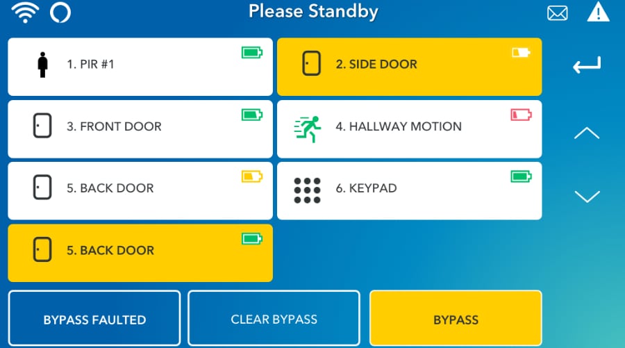 Champaign security system command screen.